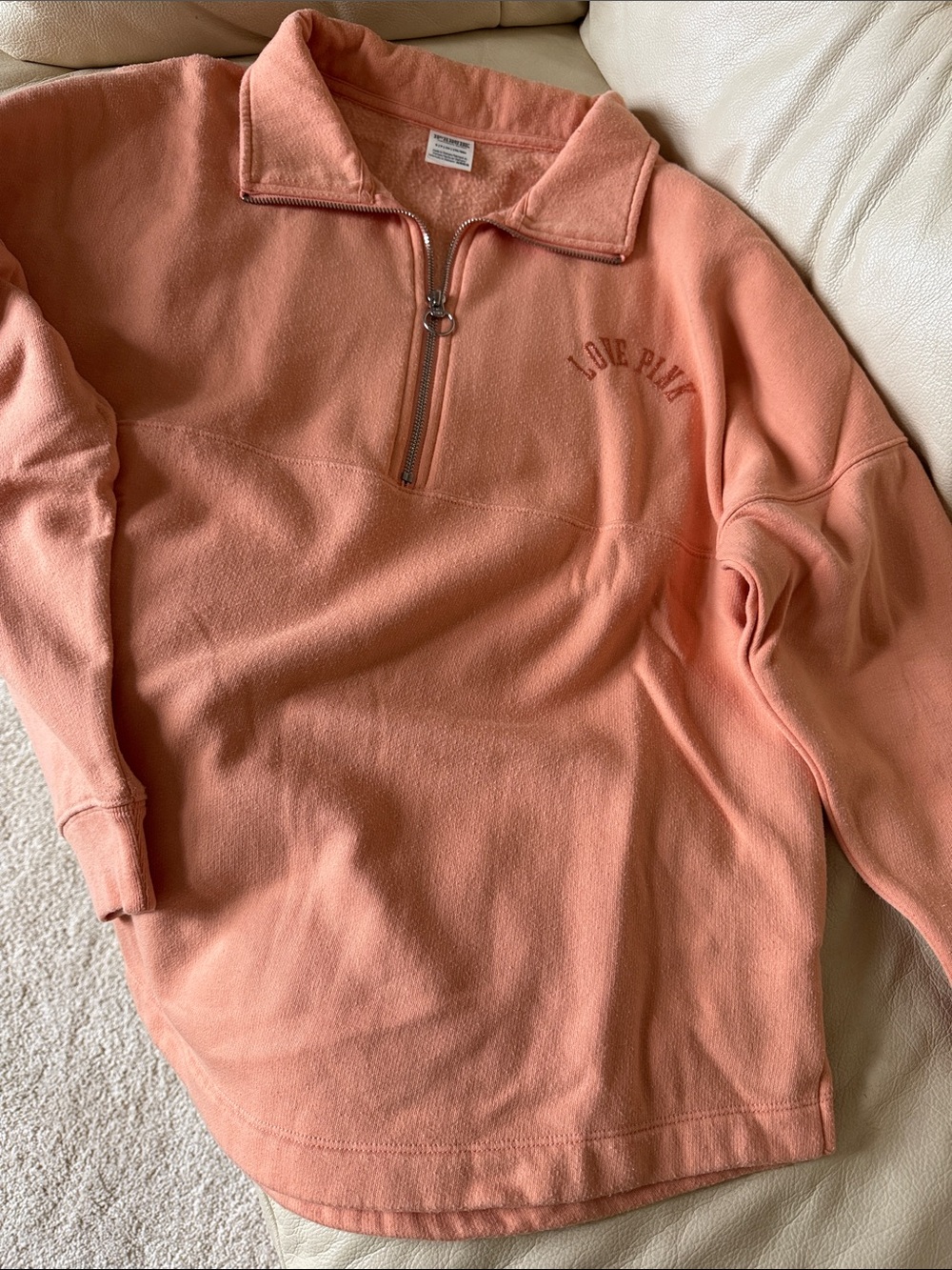 PINK Victoria's Secret Peach Zip Pullover